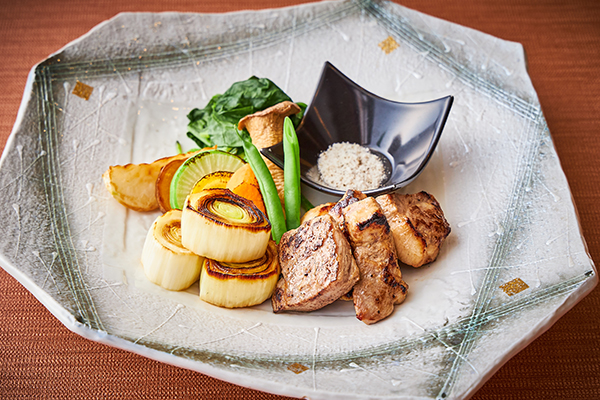 四季彩ランチ【1月】下仁田葱の炭火焼きととやまポークの麹焼き