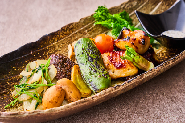 四季彩ランチ【4月】そら豆と福島県産若鶏の西京漬け炭火焼き