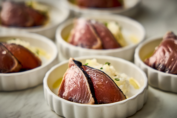 桜島大根漬けリゾット 鰹のたたき添え